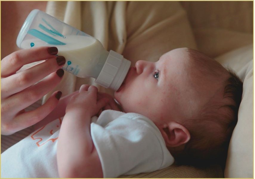 baby with bottle